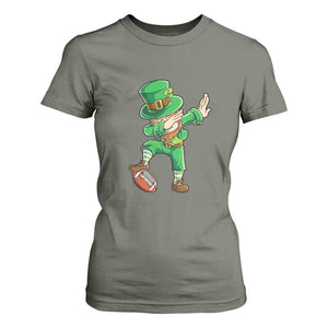 Dabbing Leprechaun Football T Shirt For Women St Patricks Day Sports Lover TS02 Military Green Print Your Wear
