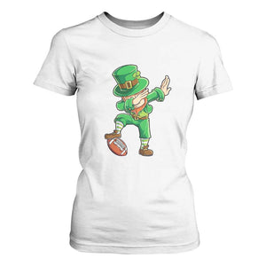 Dabbing Leprechaun Football T Shirt For Women St Patricks Day Sports Lover TS02 White Print Your Wear