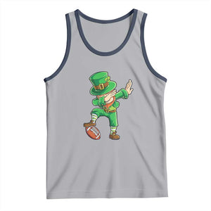 Dabbing Leprechaun Football Tank Top St Patricks Day Sports Lover TS02 Athletic Heather Navy Print Your Wear
