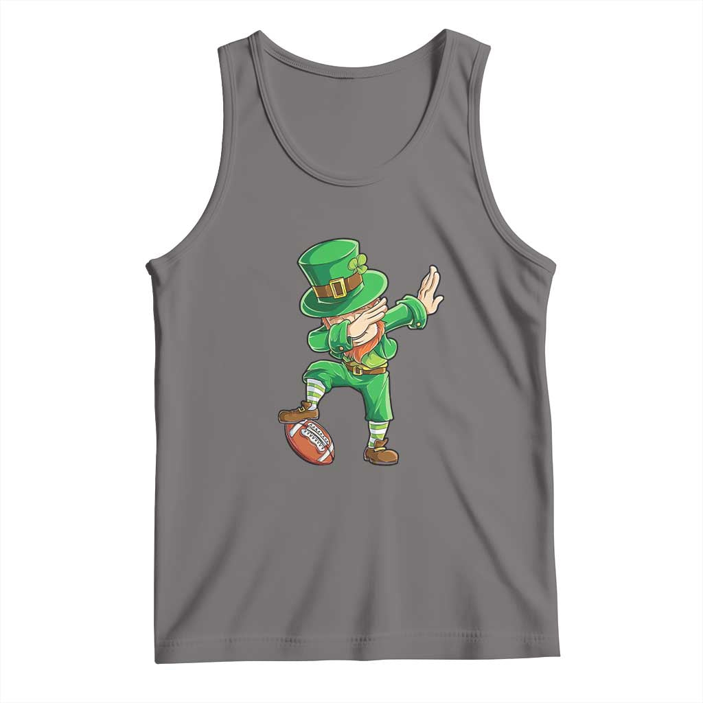 Dabbing Leprechaun Football Tank Top St Patricks Day Sports Lover TS02 Deep Heather Print Your Wear