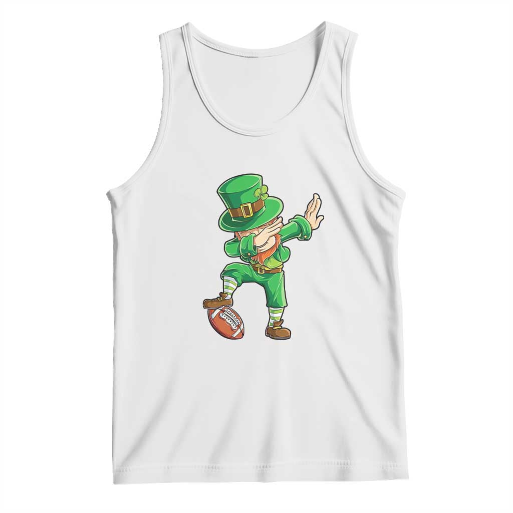 Dabbing Leprechaun Football Tank Top St Patricks Day Sports Lover TS02 White Print Your Wear