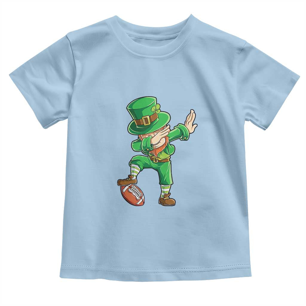 Dabbing Leprechaun Football Toddler T Shirt St Patricks Day Sports Lover TS02 Light Blue Print Your Wear