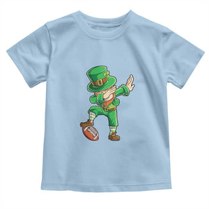 Dabbing Leprechaun Football Toddler T Shirt St Patricks Day Sports Lover TS02 Light Blue Print Your Wear