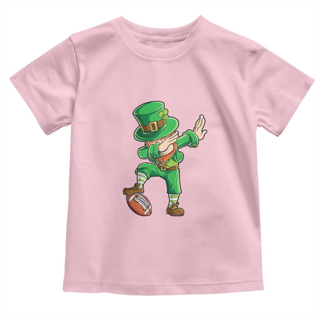 Dabbing Leprechaun Football Toddler T Shirt St Patricks Day Sports Lover TS02 Light Pink Print Your Wear