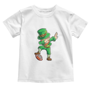 Dabbing Leprechaun Football Toddler T Shirt St Patricks Day Sports Lover TS02 White Print Your Wear