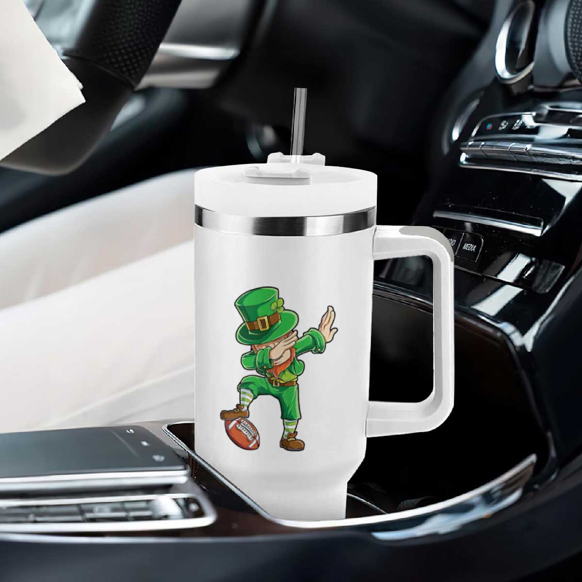 Dabbing Leprechaun Football Tumbler With Handle St Patricks Day Sports Lover TS02 Print Your Wear