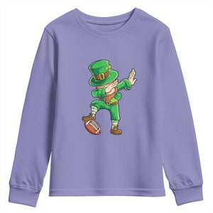 Dabbing Leprechaun Football Youth Sweatshirt St Patricks Day Sports Lover TS02 Violet Print Your Wear