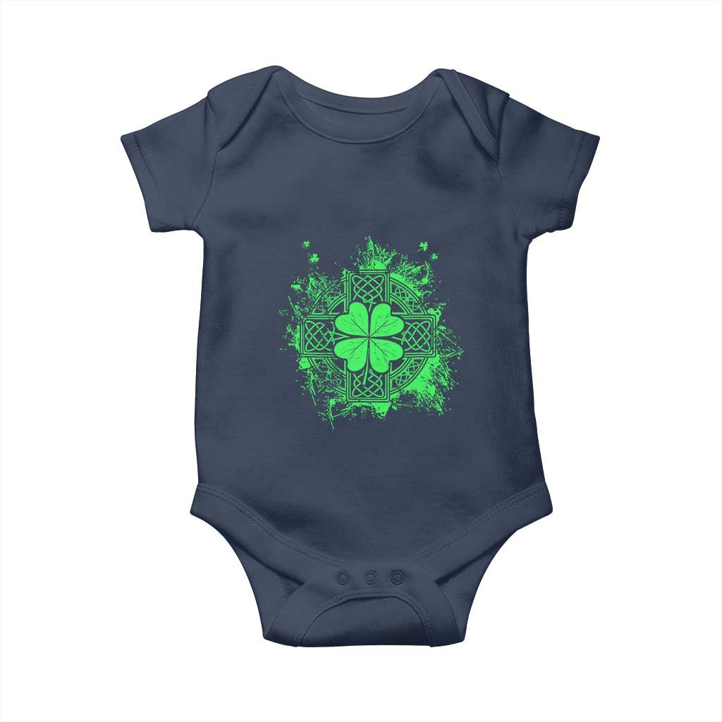 Celtic Knot Irish Shamrock Baby Onesie St Patricks Day TS02 Navy Print Your Wear
