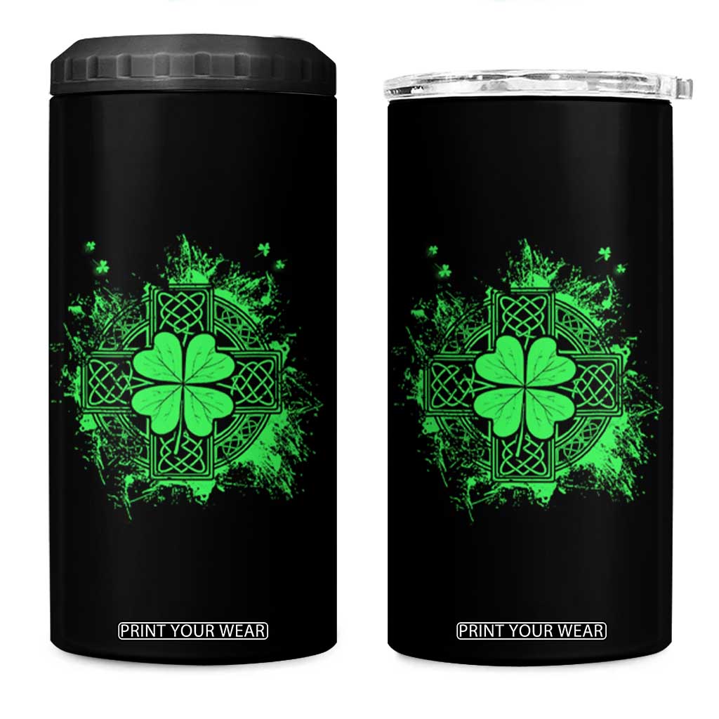Celtic Knot Irish Shamrock 4 in 1 Can Cooler Tumbler St Patricks Day TS02 One Size: 16 oz Black Print Your Wear