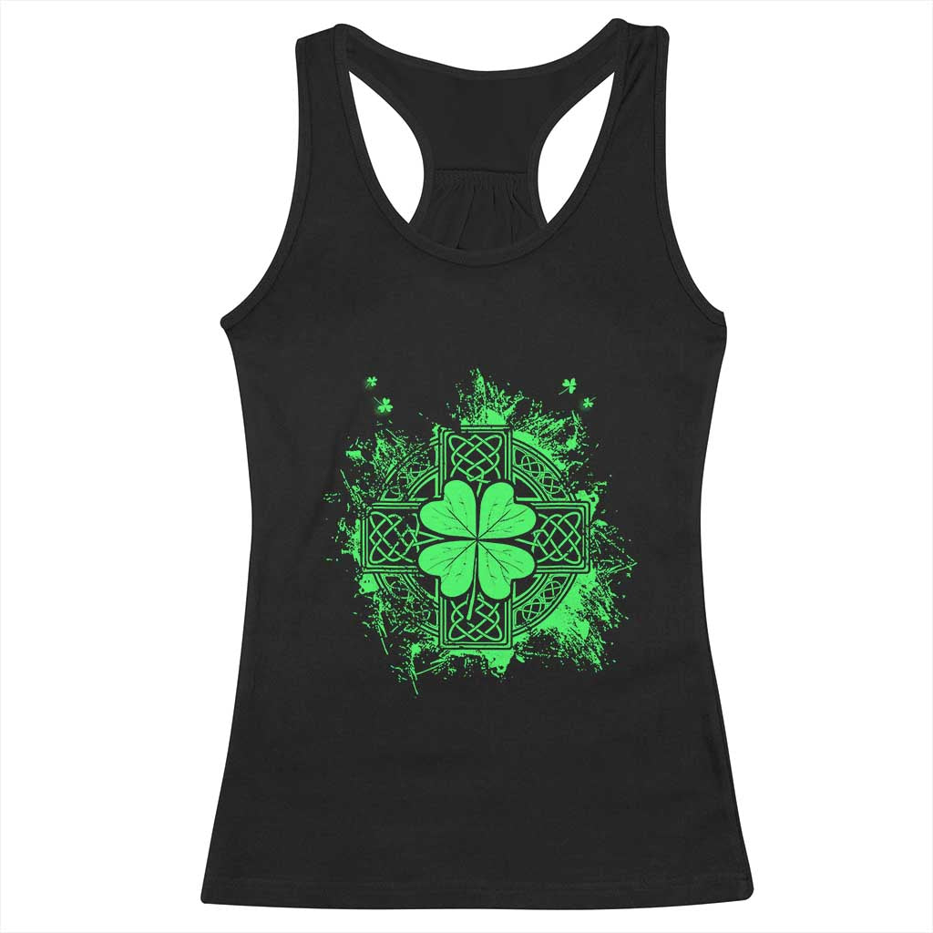 Celtic Knot Irish Shamrock Racerback Tank Top St Patricks Day TS02 Black Print Your Wear