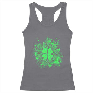Celtic Knot Irish Shamrock Racerback Tank Top St Patricks Day TS02 Charcoal Print Your Wear
