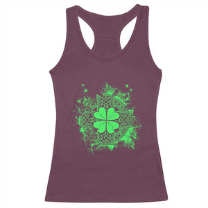 Celtic Knot Irish Shamrock Racerback Tank Top St Patricks Day TS02 Maroon Print Your Wear