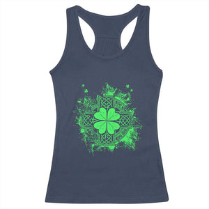 Celtic Knot Irish Shamrock Racerback Tank Top St Patricks Day TS02 Navy Print Your Wear