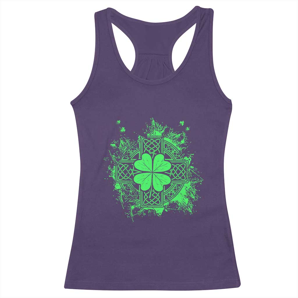 Celtic Knot Irish Shamrock Racerback Tank Top St Patricks Day TS02 Purple Print Your Wear