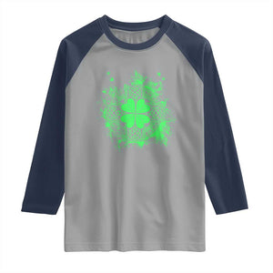 Celtic Knot Irish Shamrock Raglan Shirt St Patricks Day TS02 Sport Gray Navy Print Your Wear