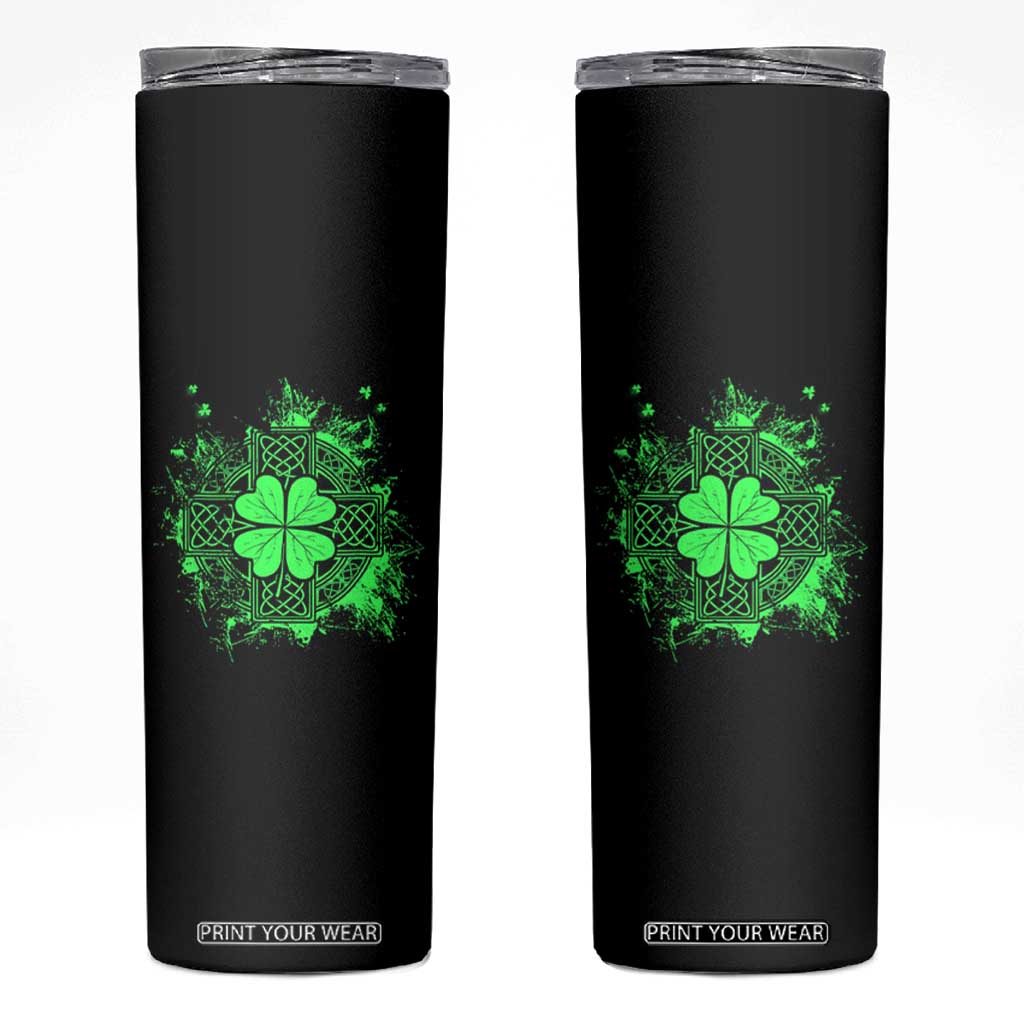 Celtic Knot Irish Shamrock Skinny Tumbler St Patricks Day TS02 Black Print Your Wear
