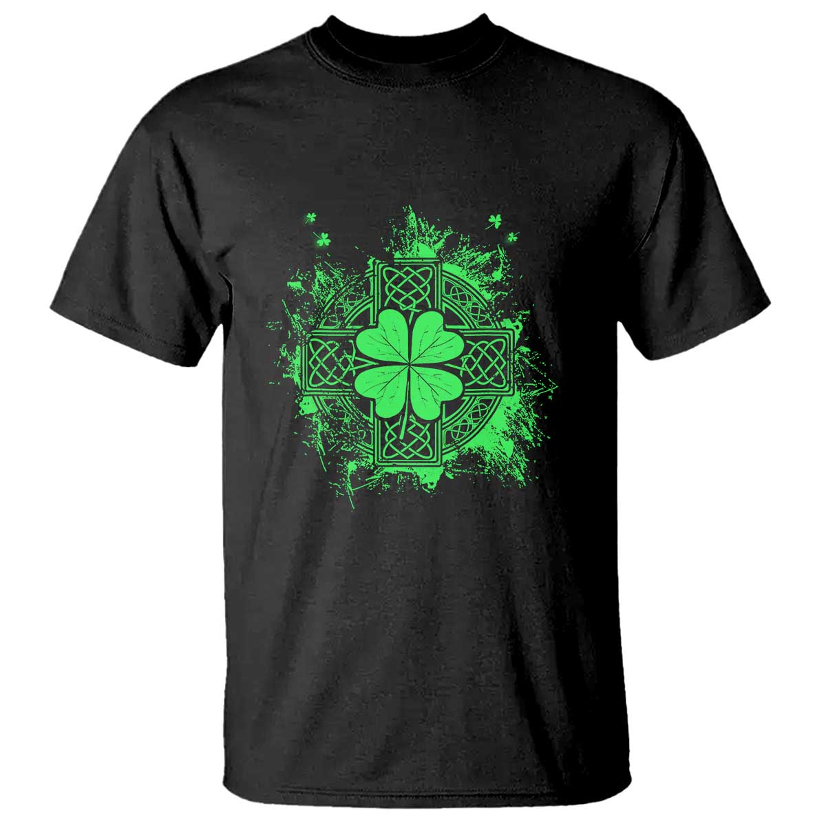 Celtic Knot Irish Shamrock T Shirt St Patricks Day TS02 Black Print Your Wear