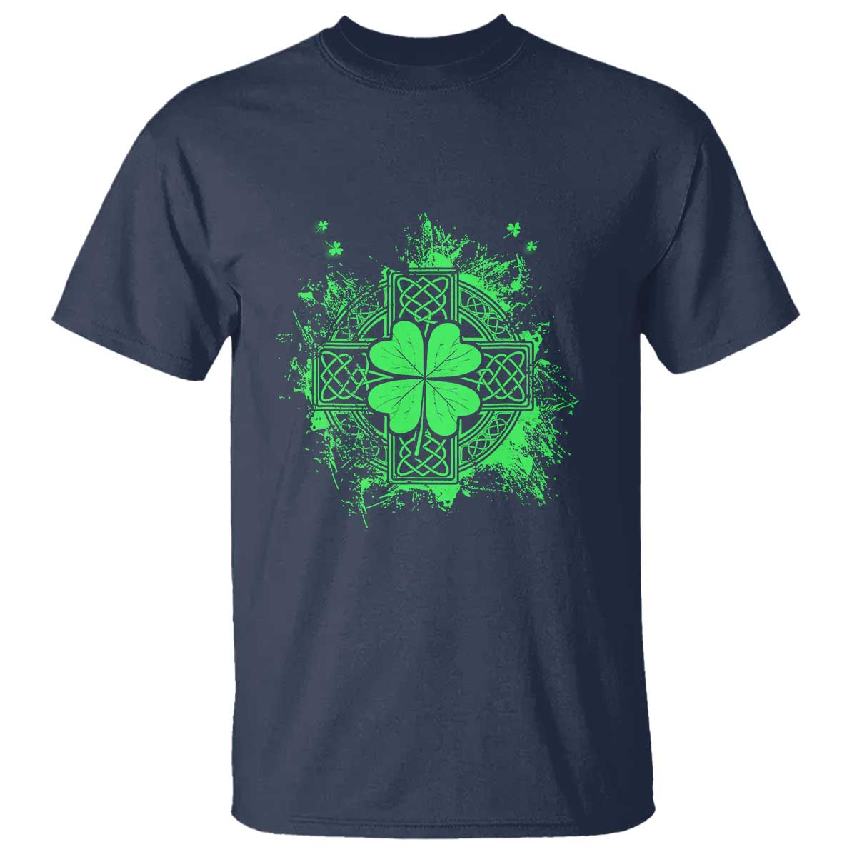 Celtic Knot Irish Shamrock T Shirt St Patricks Day TS02 Navy Print Your Wear
