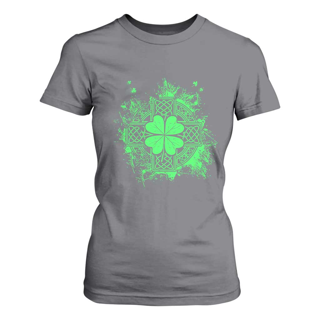 Celtic Knot Irish Shamrock T Shirt For Women St Patricks Day TS02 Charcoal Print Your Wear
