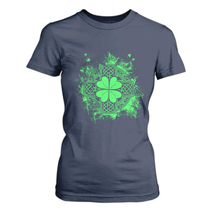 Celtic Knot Irish Shamrock T Shirt For Women St Patricks Day TS02 Navy Print Your Wear