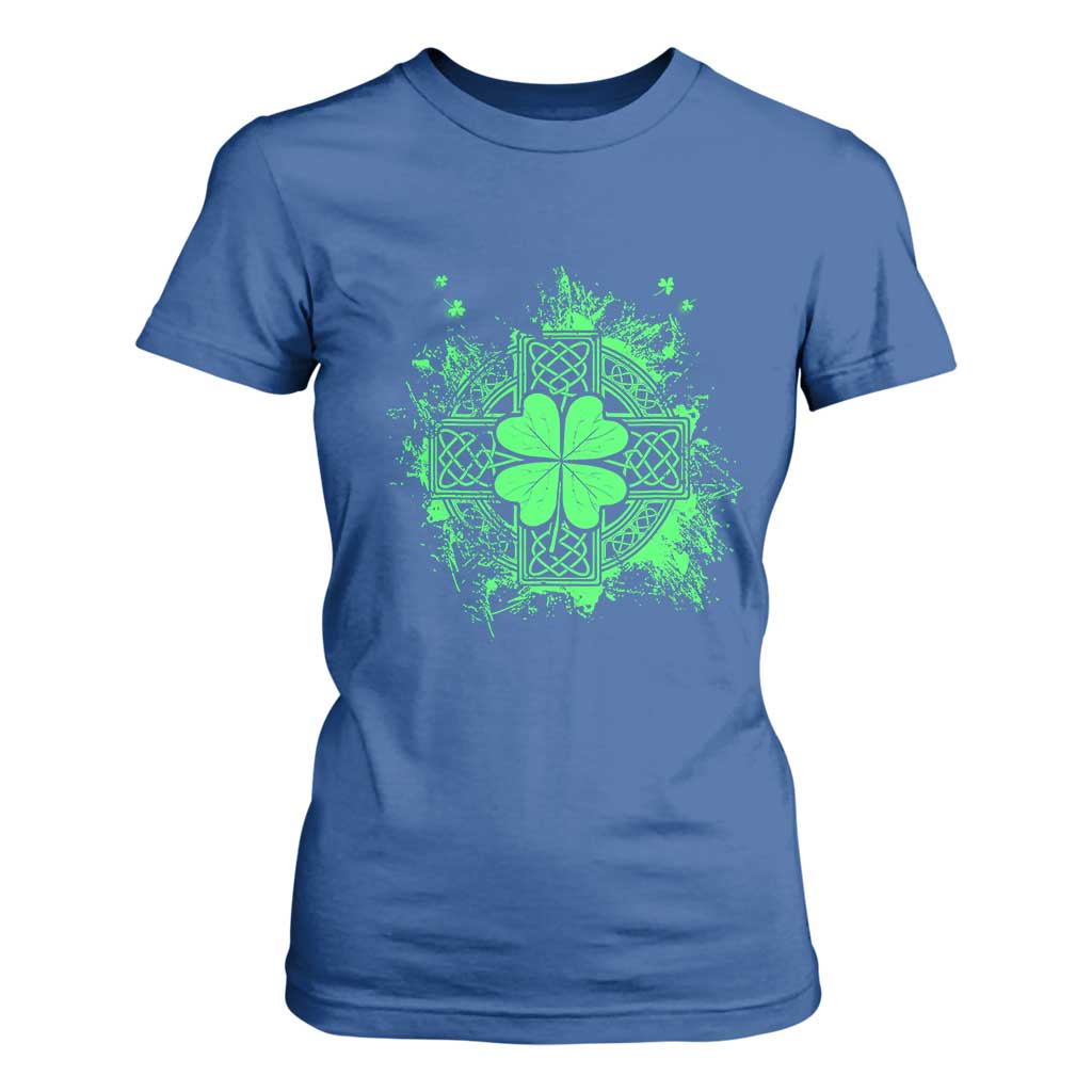 Celtic Knot Irish Shamrock T Shirt For Women St Patricks Day TS02 Royal Blue Print Your Wear