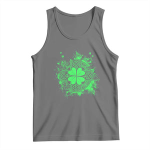 Celtic Knot Irish Shamrock Tank Top St Patricks Day TS02 Black Heather Print Your Wear