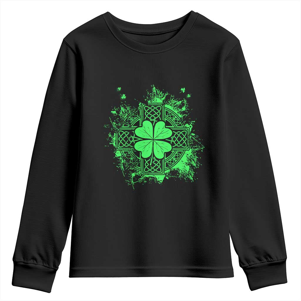 Celtic Knot Irish Shamrock Youth Sweatshirt St Patricks Day TS02 Black Print Your Wear