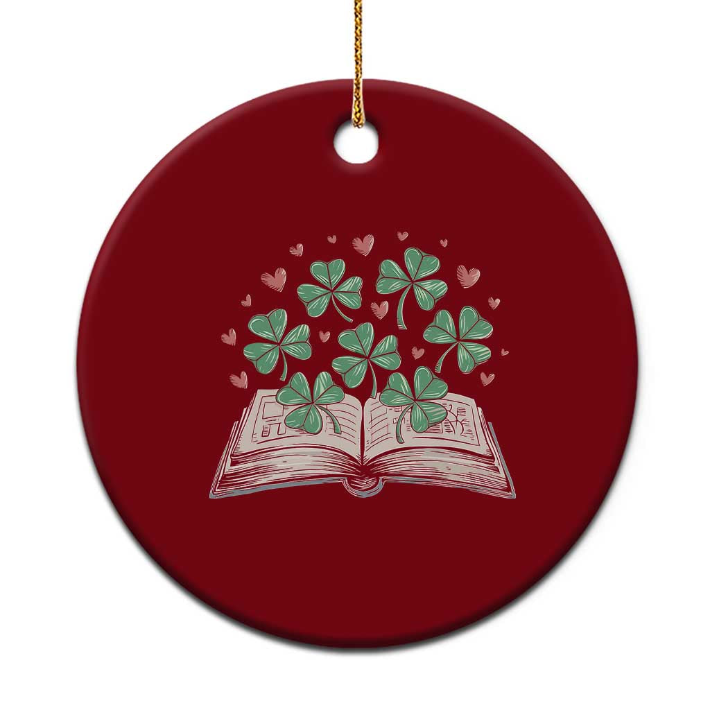 St Patricks Day Book Lover Ceramic Ornament Librarian Core Lucky Shamrocks TS02 1pc Red Print Your Wear