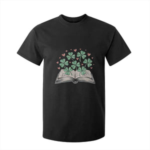 St Patricks Day Book Lover T Shirt For Kid Librarian Core Lucky Shamrocks TS02 Black Print Your Wear