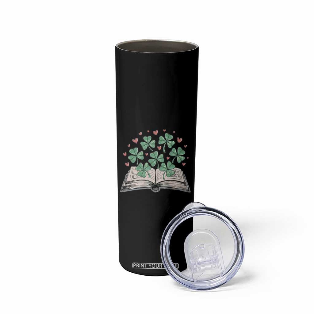 St Patricks Day Book Lover Skinny Tumbler Librarian Core Lucky Shamrocks TS02 Print Your Wear