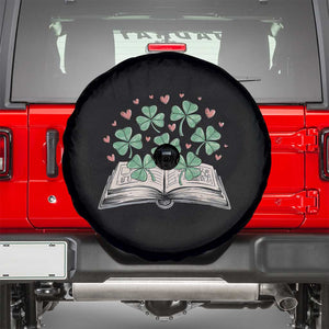 St Patricks Day Book Lover Spare Tire Cover Librarian Core Lucky Shamrocks TS02 Black Print Your Wear