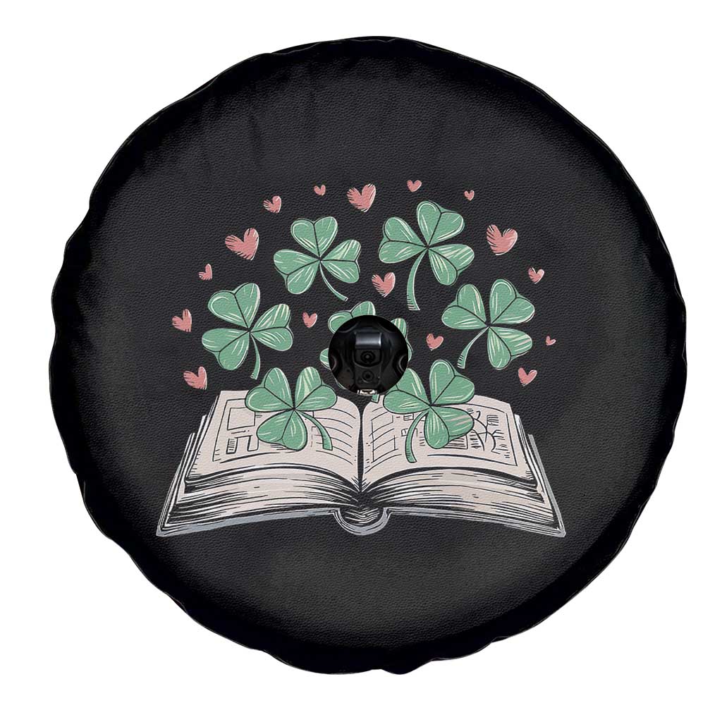 St Patricks Day Book Lover Spare Tire Cover Librarian Core Lucky Shamrocks TS02 Print Your Wear