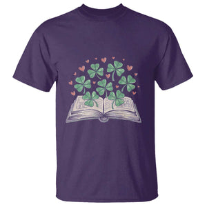 St Patricks Day Book Lover T Shirt Librarian Core Lucky Shamrocks TS02 Purple Print Your Wear