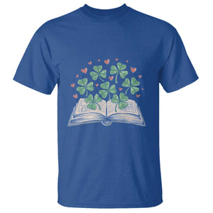 St Patricks Day Book Lover T Shirt Librarian Core Lucky Shamrocks TS02 Royal Blue Print Your Wear