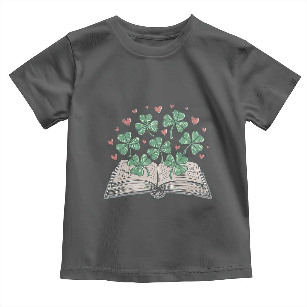 St Patricks Day Book Lover Toddler T Shirt Librarian Core Lucky Shamrocks TS02 Dark Heather Print Your Wear
