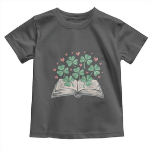 St Patricks Day Book Lover Toddler T Shirt Librarian Core Lucky Shamrocks TS02 Dark Heather Print Your Wear