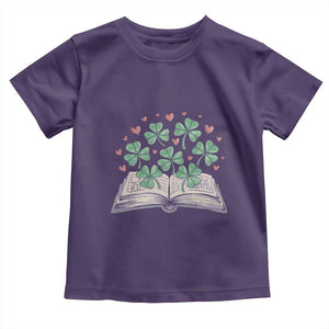 St Patricks Day Book Lover Toddler T Shirt Librarian Core Lucky Shamrocks TS02 Purple Print Your Wear