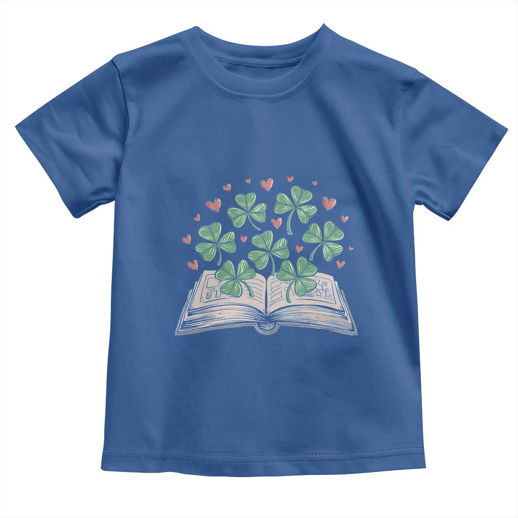 St Patricks Day Book Lover Toddler T Shirt Librarian Core Lucky Shamrocks TS02 Royal Blue Print Your Wear