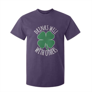 Funny St Patricks Day Drinking T Shirt For Kid Drinks Well With Others Drunk Beer Lucky Shamrock TS02 Purple Print Your Wear
