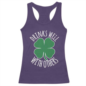Funny St Patricks Day Drinking Racerback Tank Top Drinks Well With Others Drunk Beer Lucky Shamrock TS02 Purple Print Your Wear