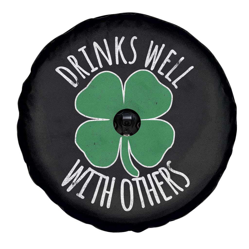 Funny St Patricks Day Drinking Spare Tire Cover Drinks Well With Others Drunk Beer Lucky Shamrock TS02 Print Your Wear