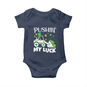 St Patricks Day Boys Truck Baby Onesie Pushing My Luck Tractor Toy Lover TS02 Navy Print Your Wear