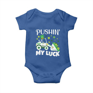 St Patricks Day Boys Truck Baby Onesie Pushing My Luck Tractor Toy Lover TS02 Royal Blue Print Your Wear