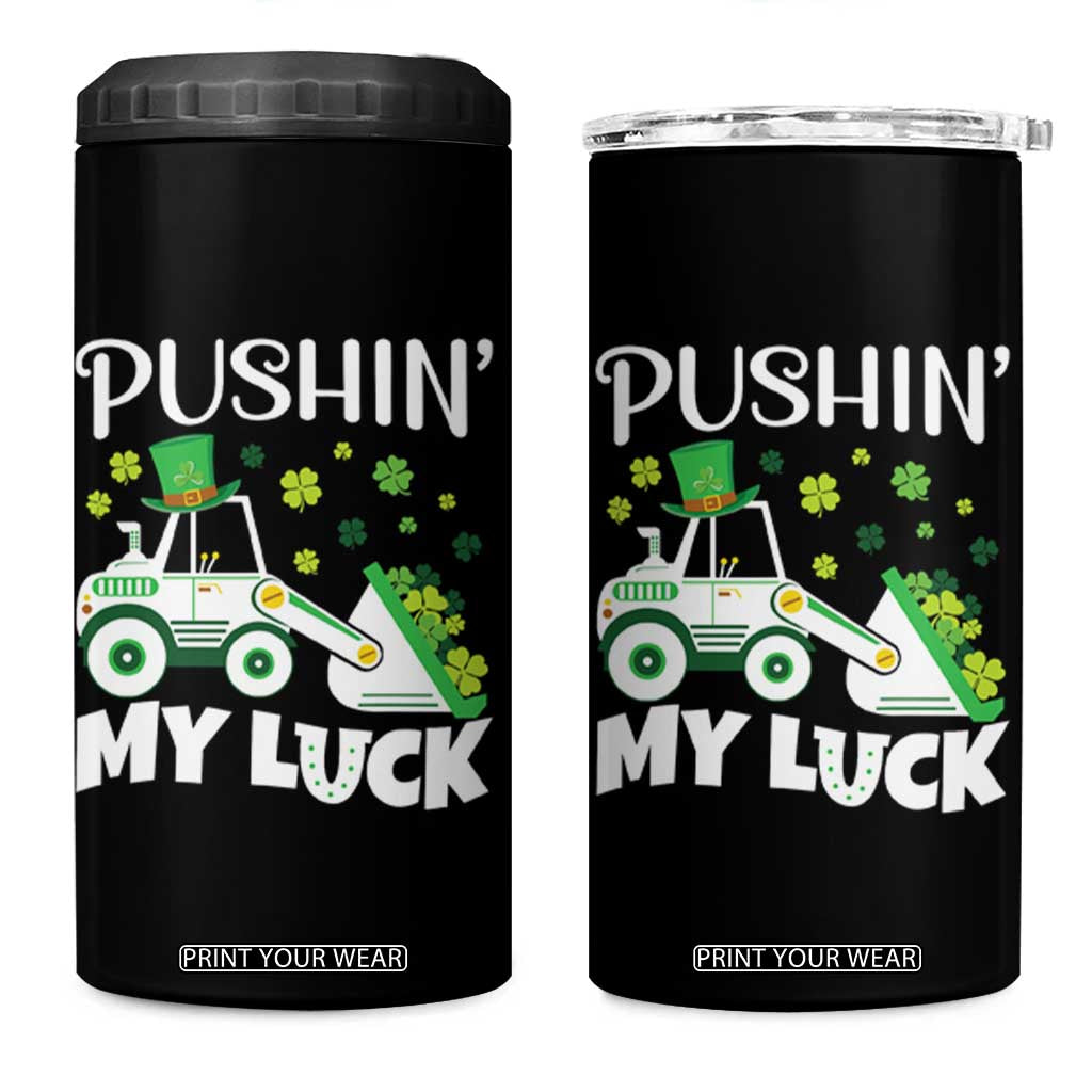 St Patricks Day Boys Truck 4 in 1 Can Cooler Tumbler Pushing My Luck Tractor Toy Lover TS02 One Size: 16 oz Black Print Your Wear