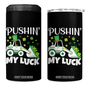 St Patricks Day Boys Truck 4 in 1 Can Cooler Tumbler Pushing My Luck Tractor Toy Lover TS02 One Size: 16 oz Black Print Your Wear