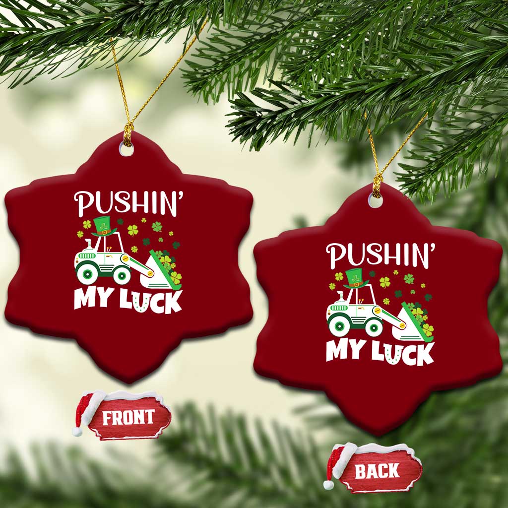 St Patricks Day Boys Truck Ceramic Ornament Pushing My Luck Tractor Toy Lover TS02 Print Your Wear