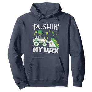 St Patricks Day Boys Truck Hoodie Pushing My Luck Tractor Toy Lover TS02 Navy Print Your Wear