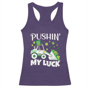 St Patricks Day Boys Truck Racerback Tank Top Pushing My Luck Tractor Toy Lover TS02 Purple Print Your Wear