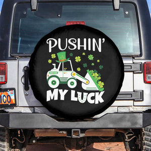 St Patricks Day Boys Truck Spare Tire Cover Pushing My Luck Tractor Toy Lover TS02 No hole Black Print Your Wear