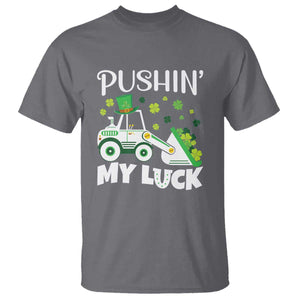 St Patricks Day Boys Truck T Shirt Pushing My Luck Tractor Toy Lover TS02 Charcoal Print Your Wear